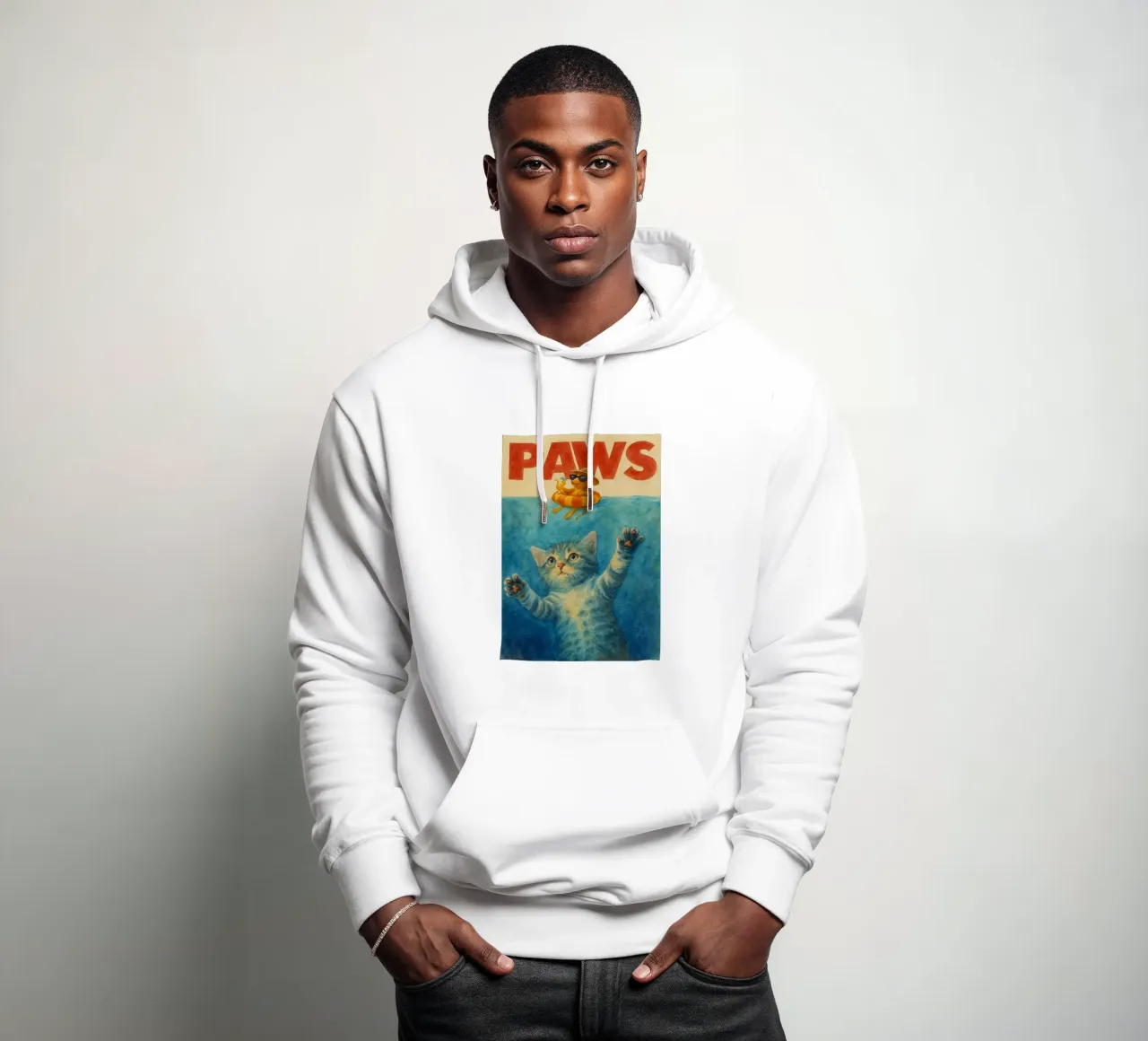 funny paws cat and mouse meme sudadera con capucha de tanabaroo