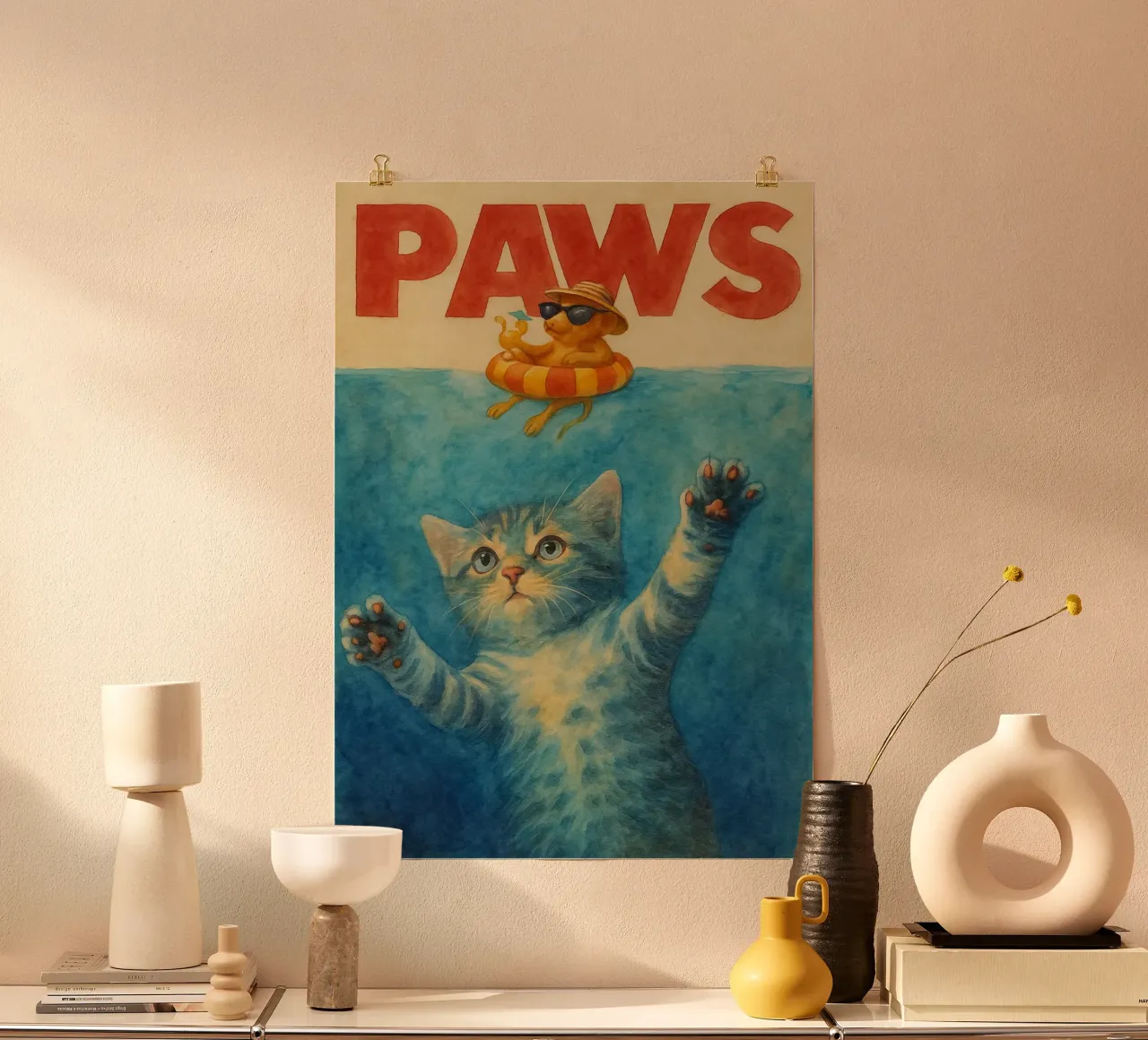 meme divertente sulle zampe del gatto e del topo poster da tanabaroo