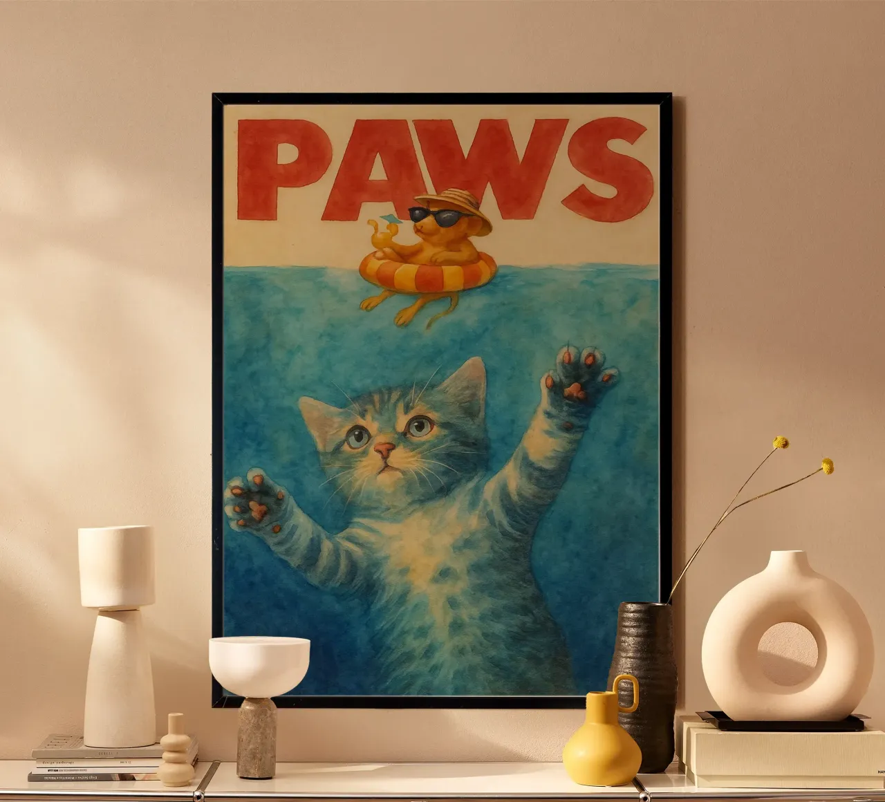 meme divertente sulle zampe del gatto e del topo poster da tanabaroo
