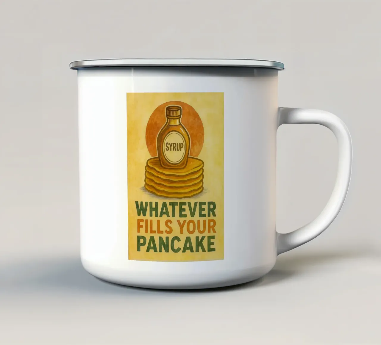 meme di pancake divertenti in cucina tazza in smalto da tanabaroo