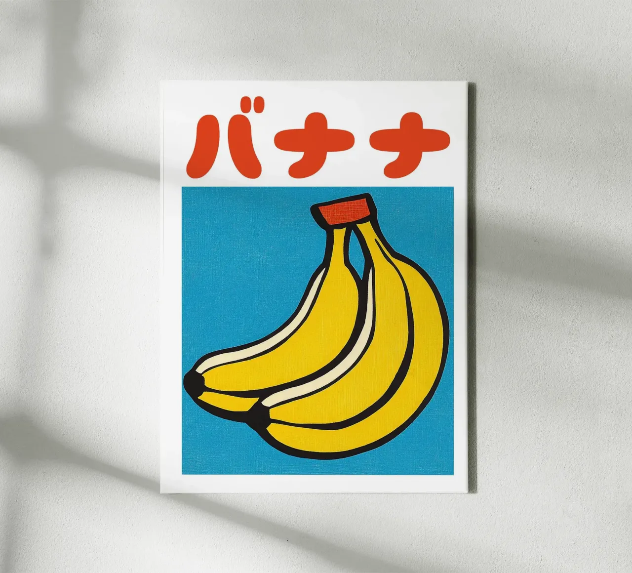 Banana Japanese Fruit Art Print canvas with Floater frame by Leon Franke