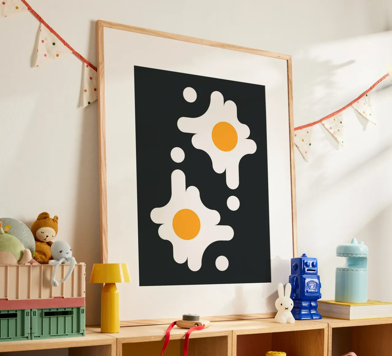 Uovo fritto geometrico poster da Leon Franke