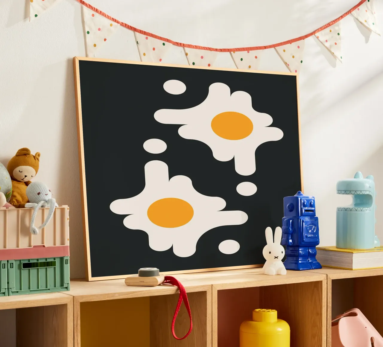 Uovo fritto geometrico poster da Leon Franke