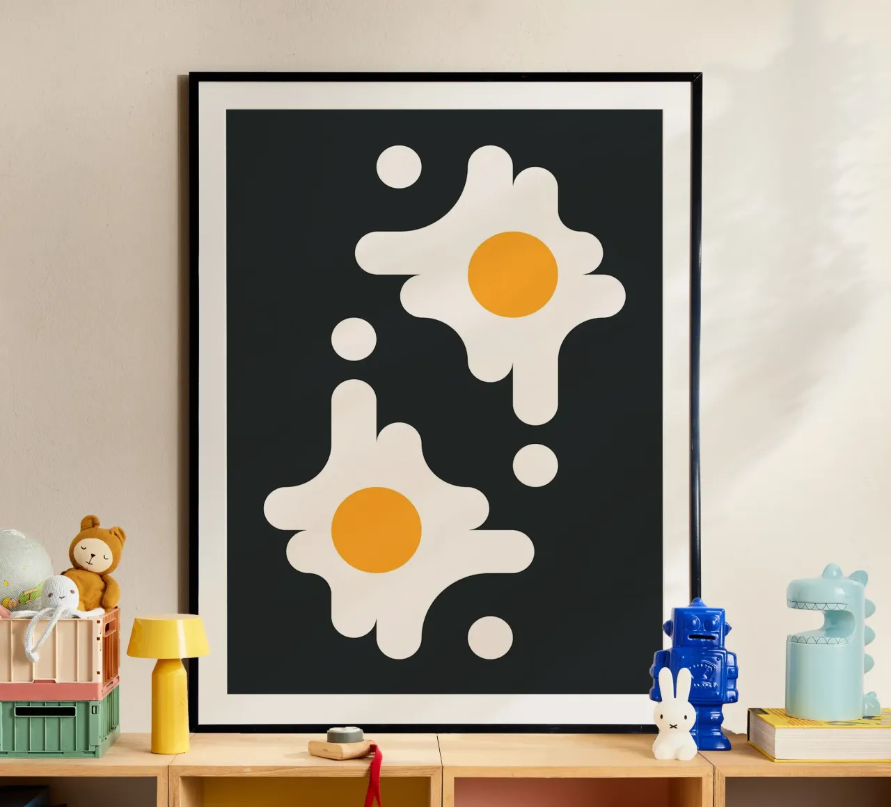 Uovo fritto geometrico poster da Leon Franke