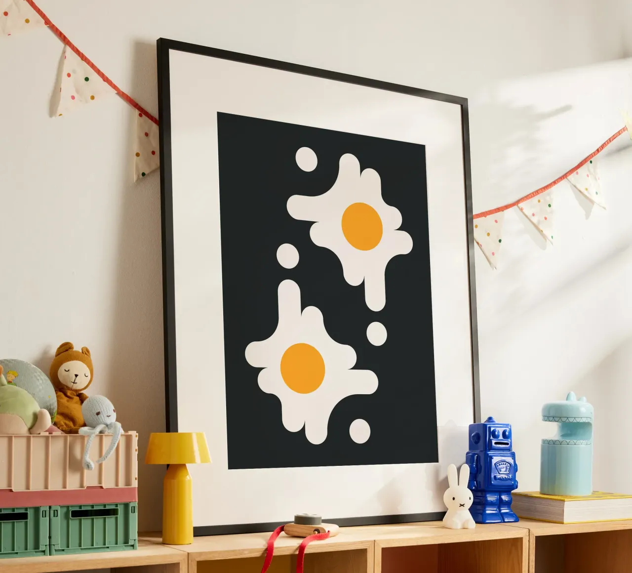 Uovo fritto geometrico poster da Leon Franke