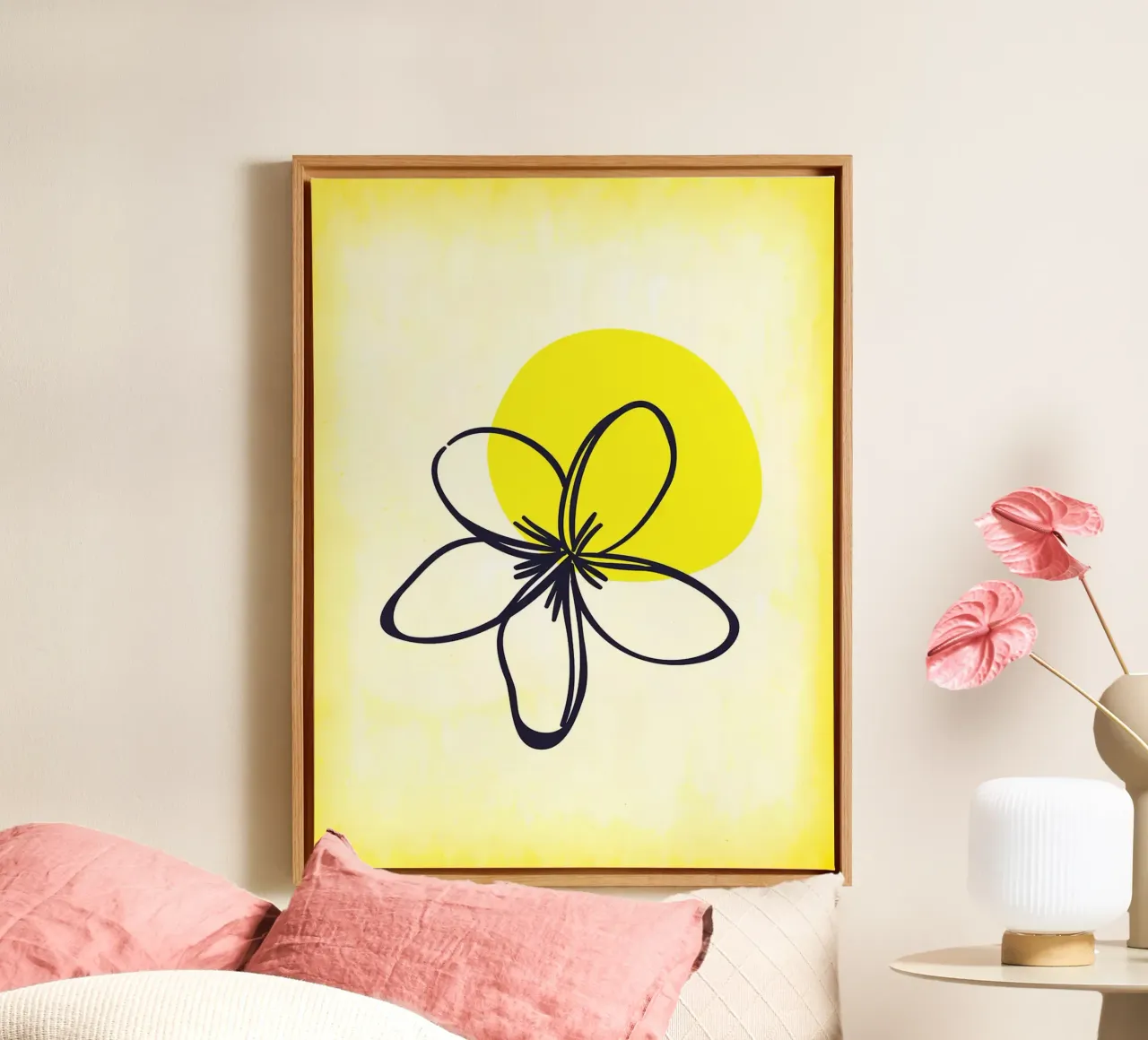 Tranquillità del fiore giallo tela con Cornice a cassetta da Leon Franke