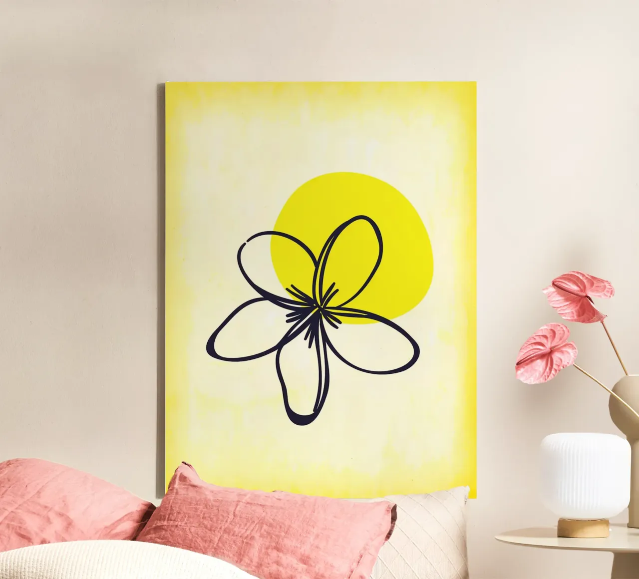 Tranquillità del fiore giallo tela con Cornice a cassetta da Leon Franke