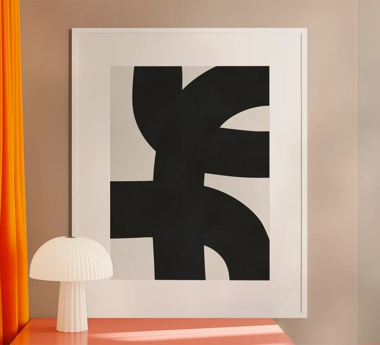 Arte astratta in bianco e nero poster con telaio in plastica da Leon Franke