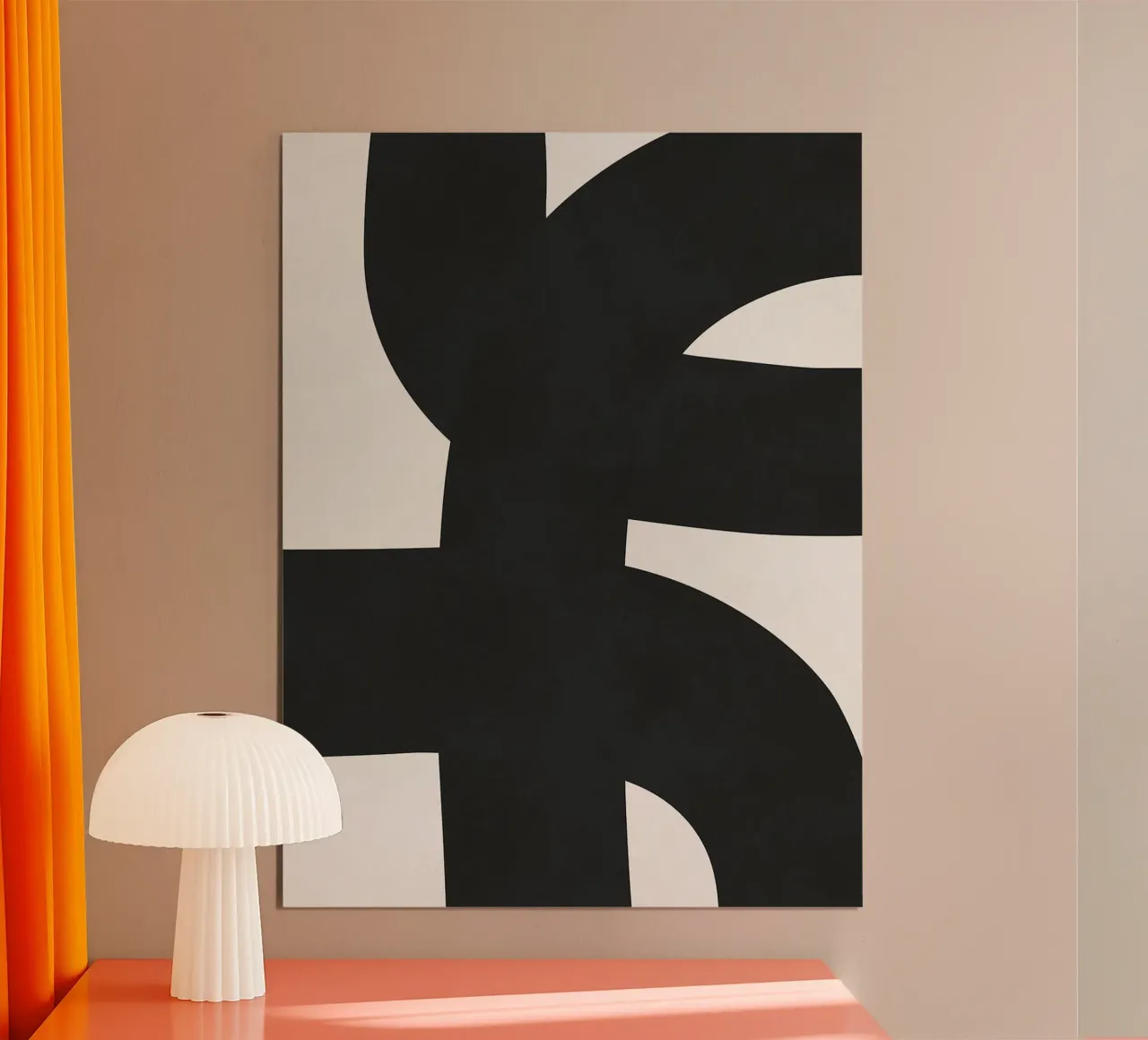 Arte astratta in bianco e nero poster con telaio in plastica da Leon Franke