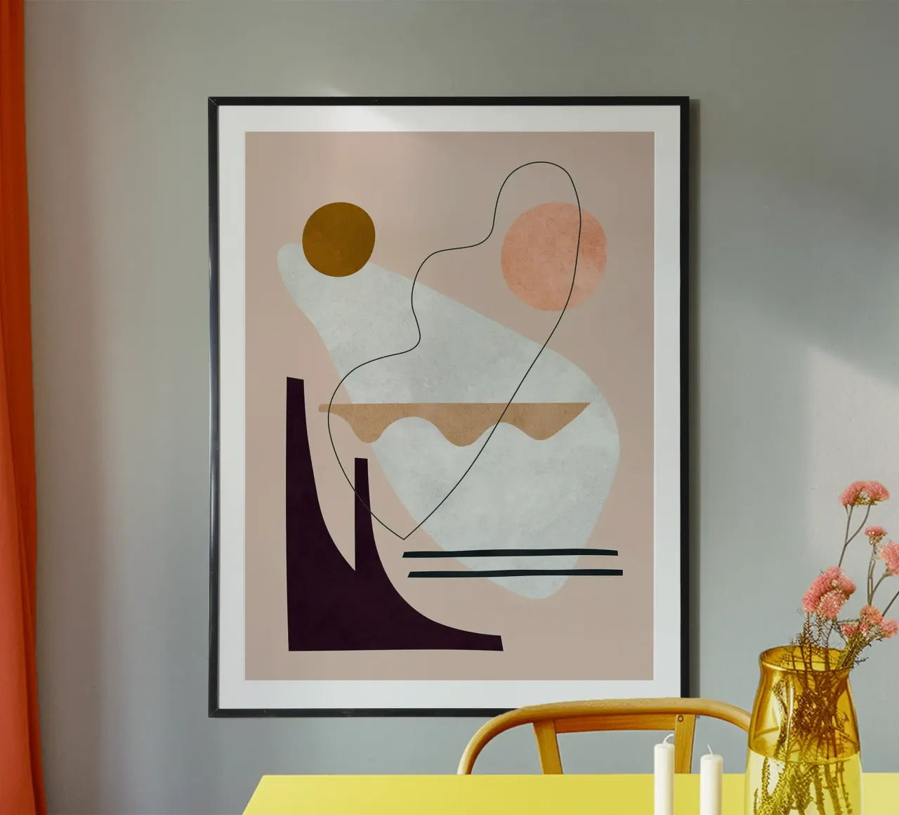 Linee e pennellate poster con telaio in plastica da Leon Franke