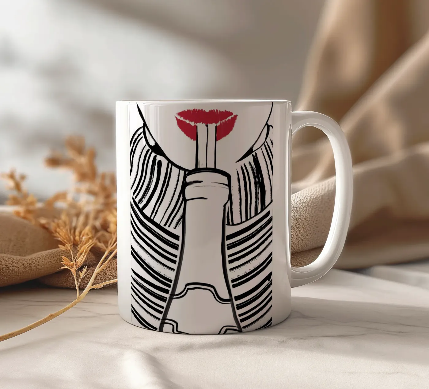 Double drinking ceramic mug by XOXO Arte delicious