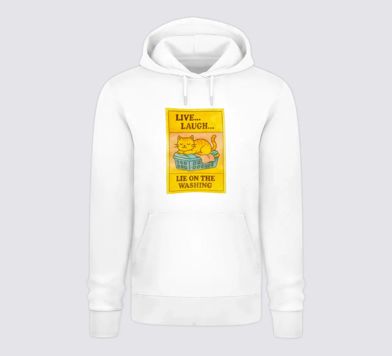funny lazy cat live laugh lie on the washing sudadera con capucha de tanabaroo