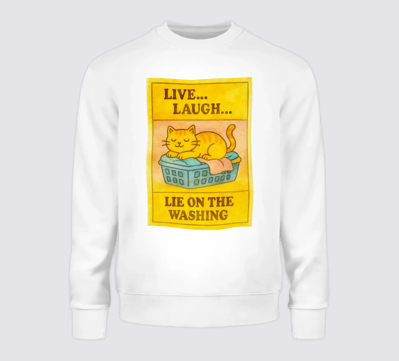 funny lazy cat live laugh lie on the washing sudadera de tanabaroo