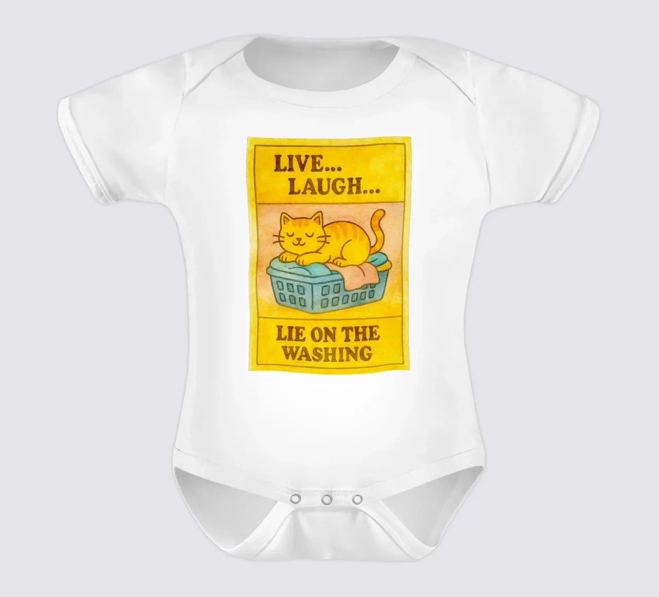 funny lazy cat live laugh lie on the washing body de bebé de tanabaroo