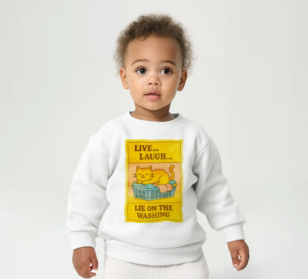 funny lazy cat live laugh lie on the washing sudadera de bebé de tanabaroo