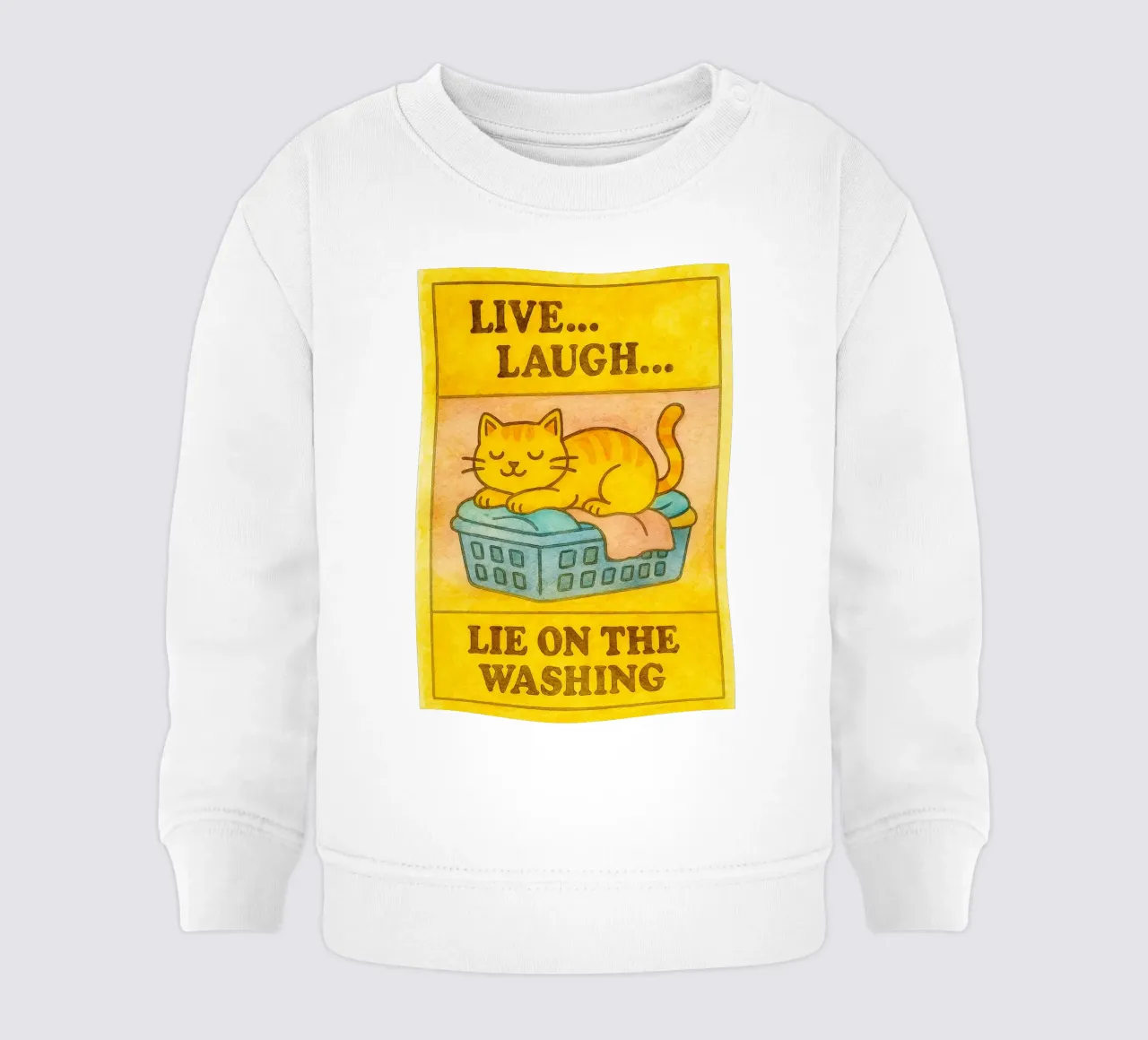 funny lazy cat live laugh lie on the washing sudadera de bebé de tanabaroo