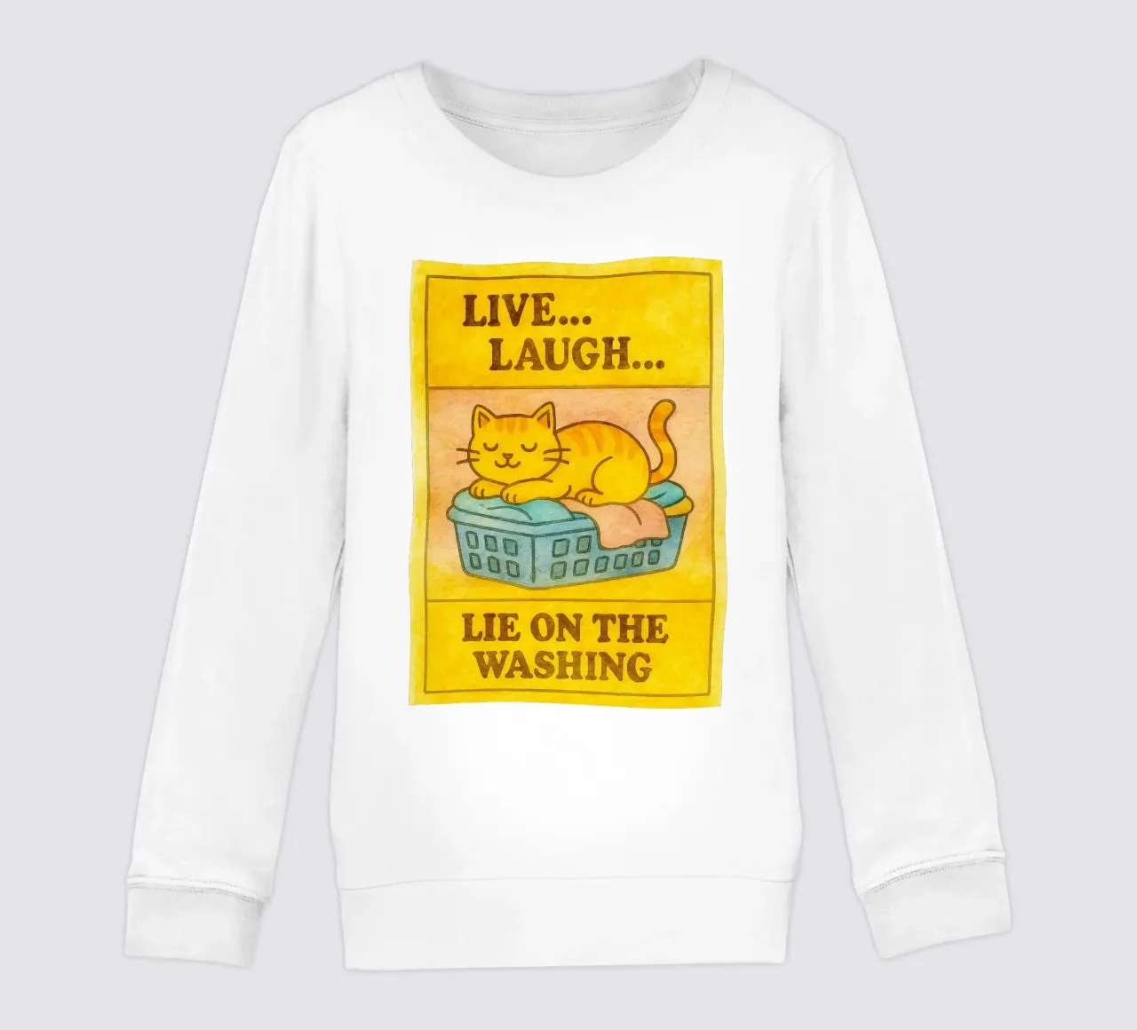 funny lazy cat live laugh lie on the washing sudadera para niño de tanabaroo