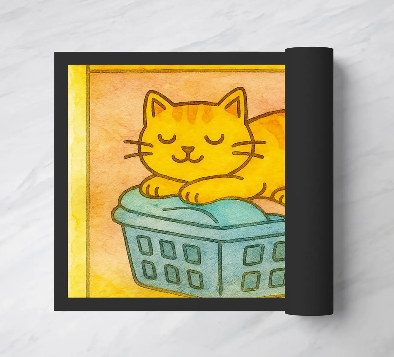 funny lazy cat live laugh lie on the washing felpudo de tanabaroo