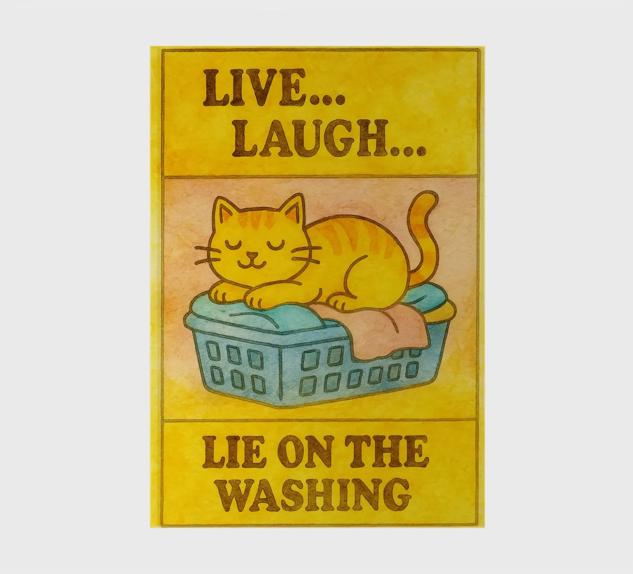 funny lazy cat live laugh lie on the washing notebook by tanabaroo