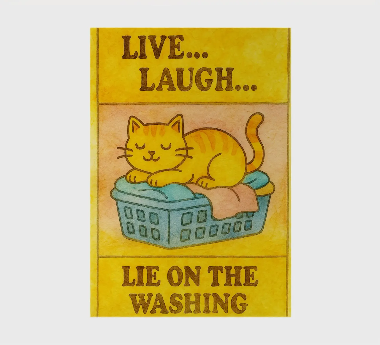funny lazy cat live laugh lie on the washing notebook by tanabaroo