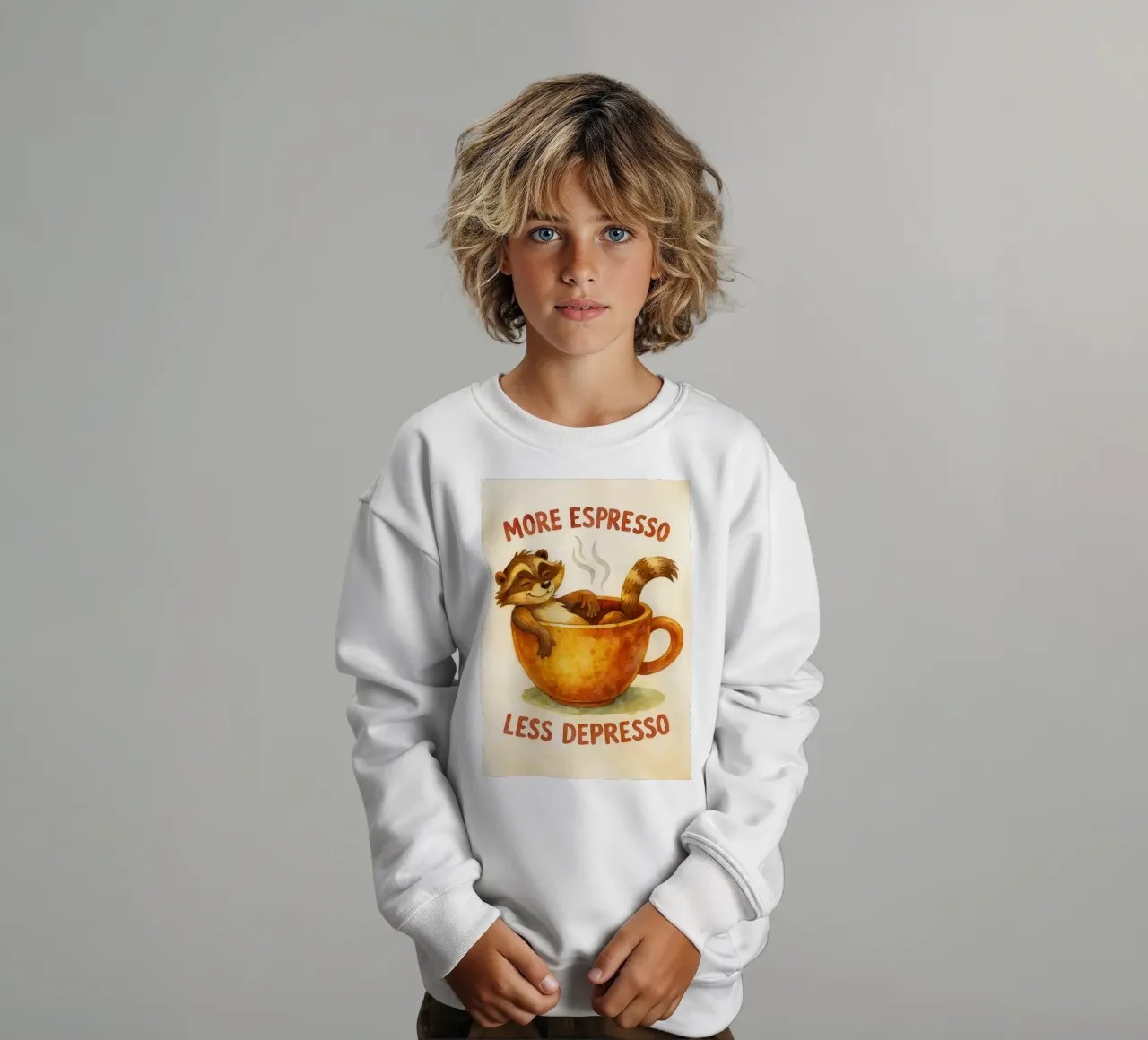 procione divertente più espresso meno depresso felpa bambino da tanabaroo