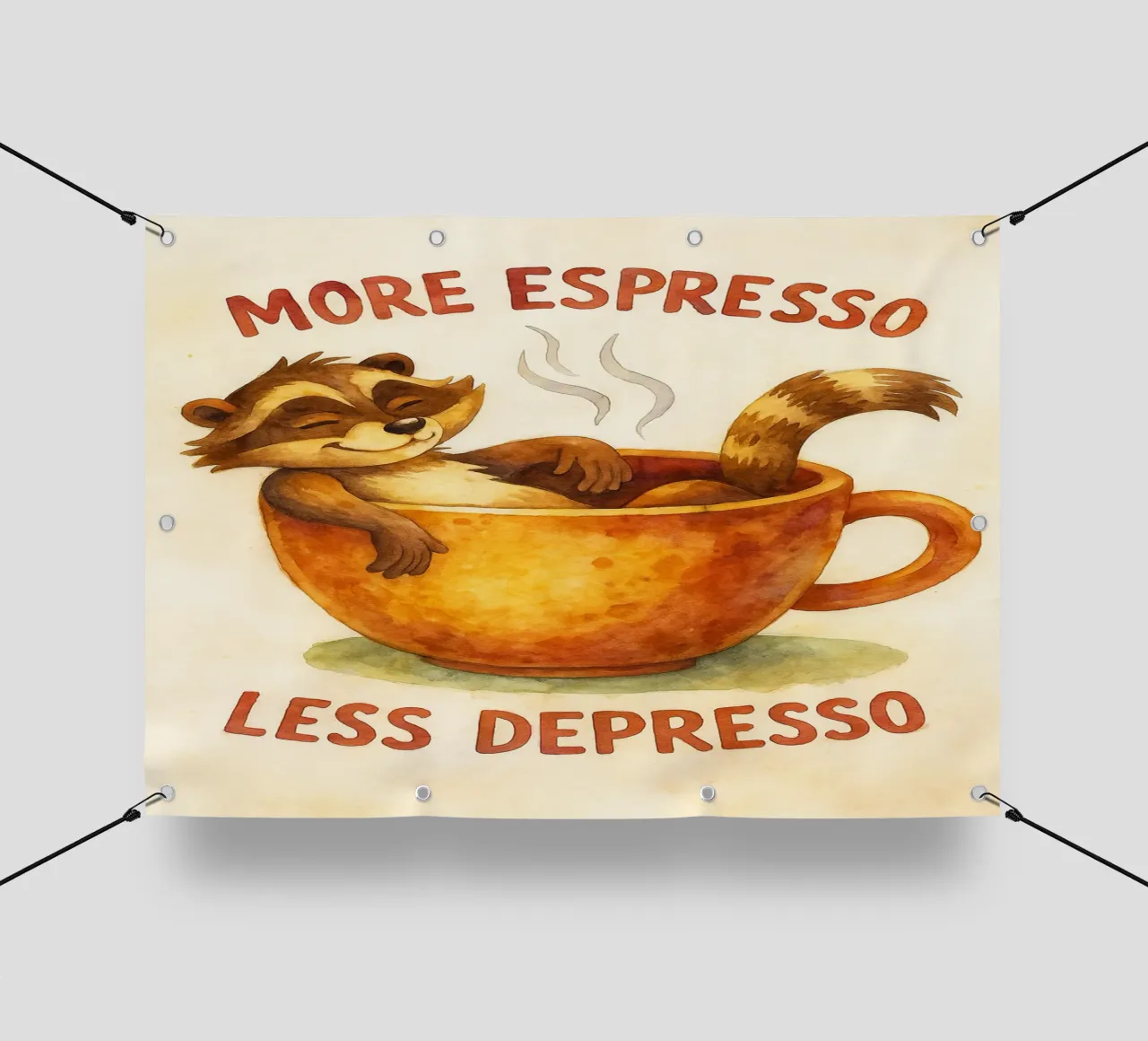 procione divertente più espresso meno depresso telo in pvc da tanabaroo