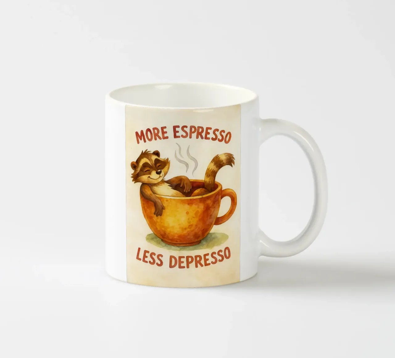 procione divertente più espresso meno depresso tazza in ceramica da tanabaroo
