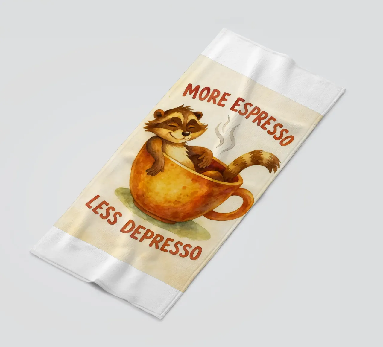 procione divertente più espresso meno depresso telo mare da tanabaroo