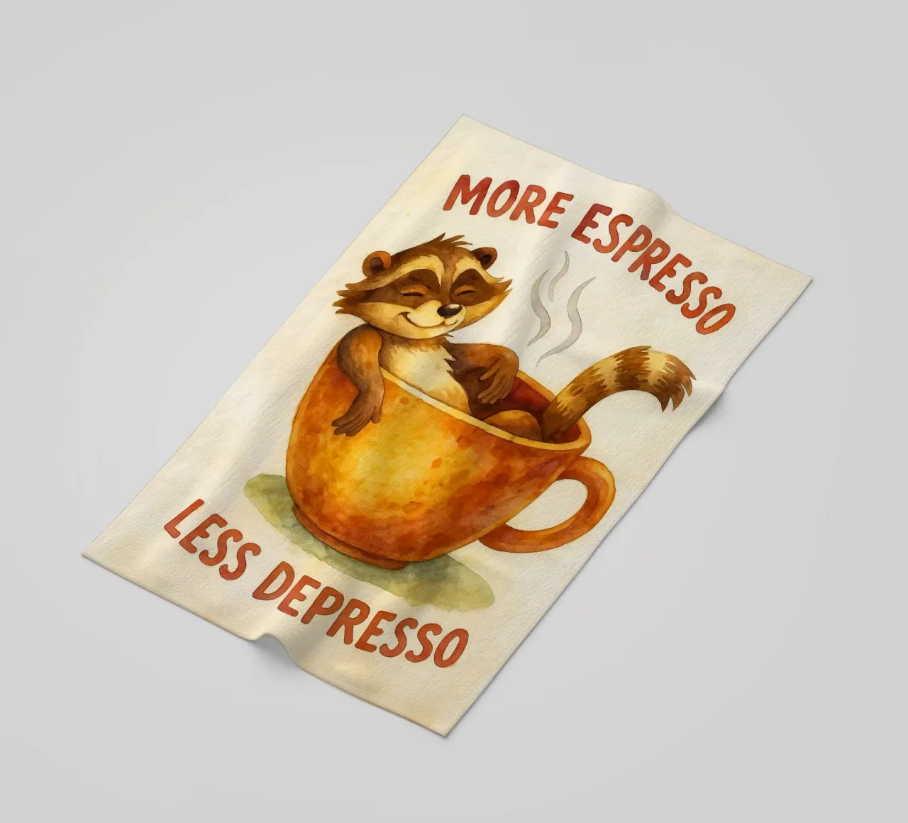 procione divertente più espresso meno depresso telo mare da tanabaroo