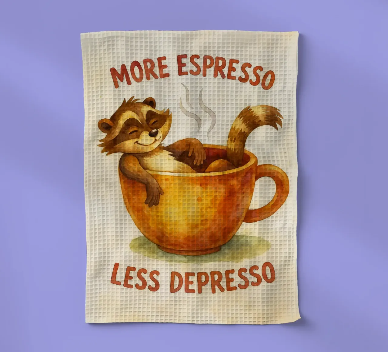 procione divertente più espresso meno depresso canovaccio da cucina da tanabaroo