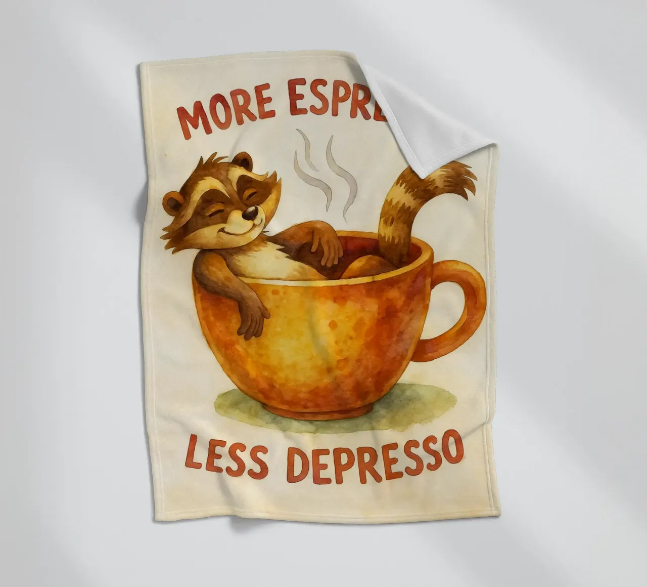 procione divertente più espresso meno depresso coperta in pile da tanabaroo