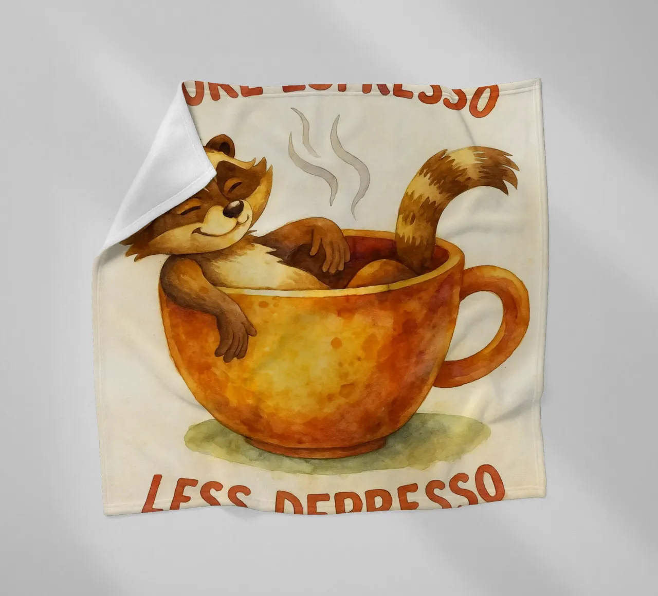 procione divertente più espresso meno depresso coperta in pile da tanabaroo