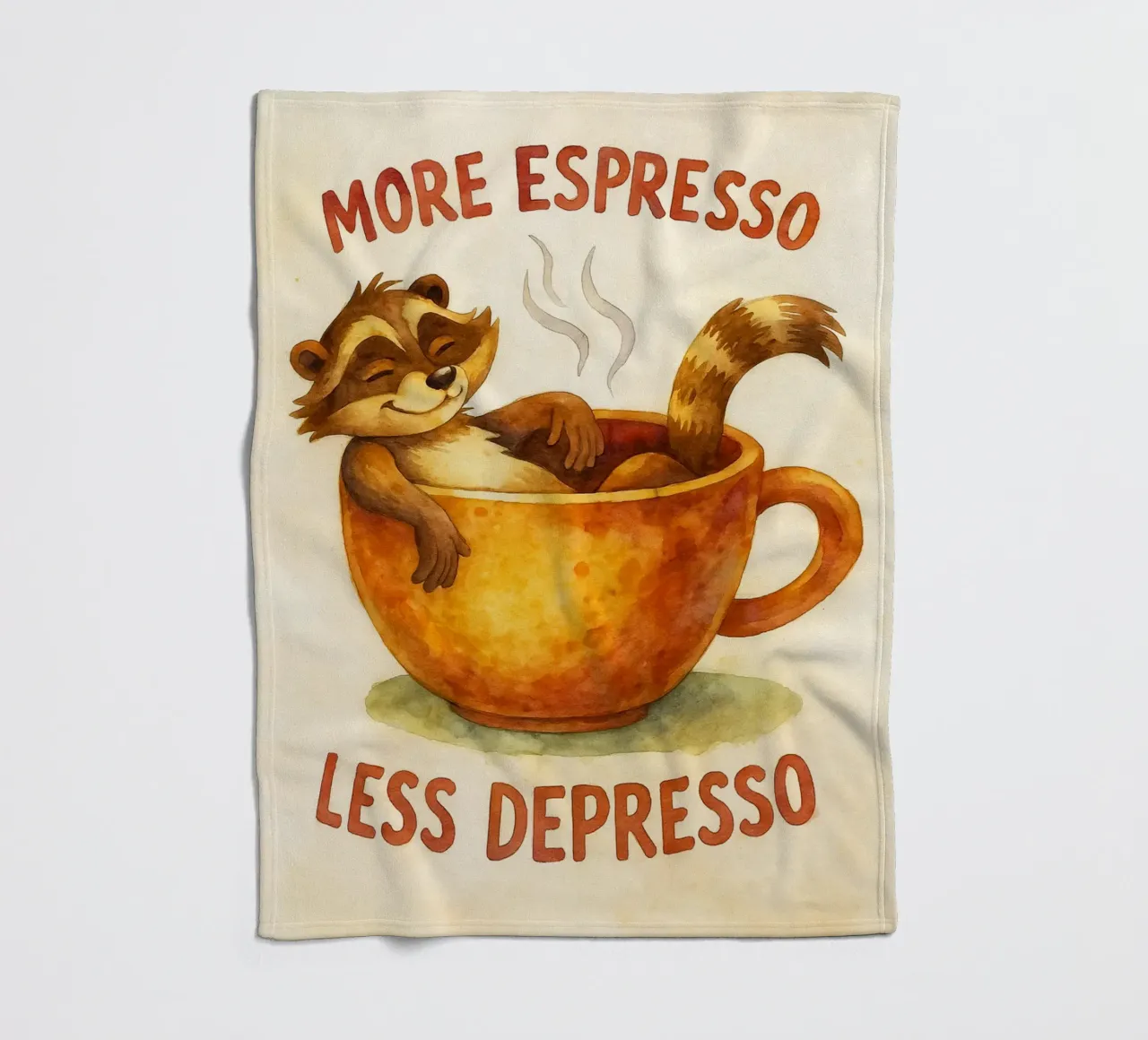 procione divertente più espresso meno depresso coperta in pile da tanabaroo