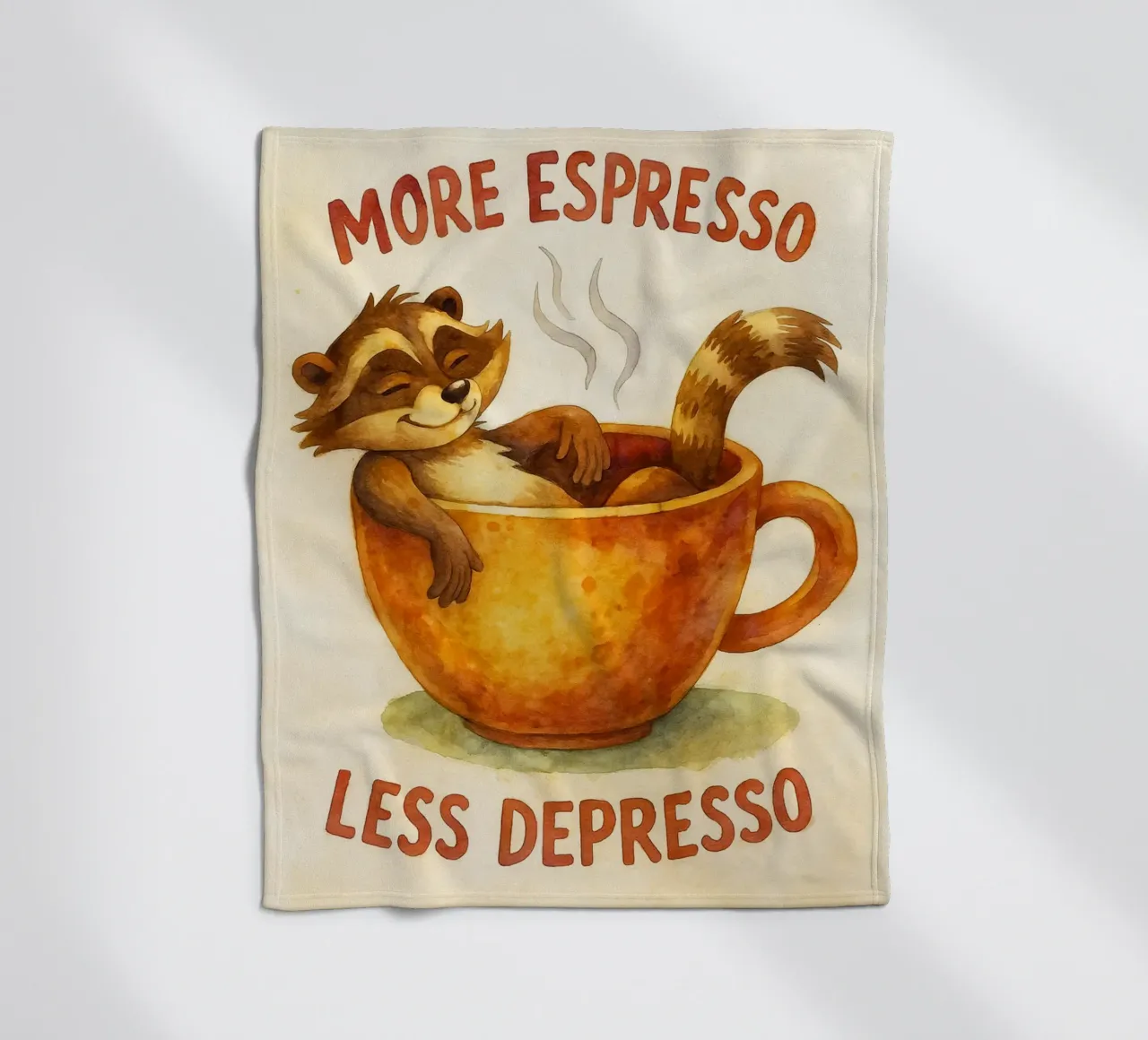 procione divertente più espresso meno depresso coperta in pile da tanabaroo