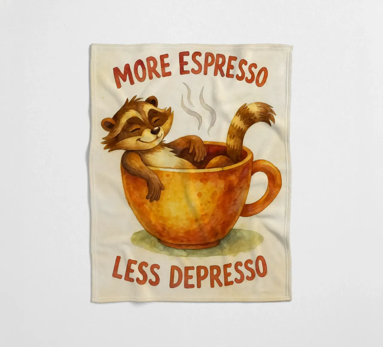 procione divertente più espresso meno depresso coperta in pile da tanabaroo