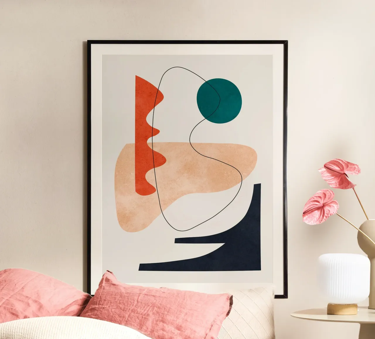 Lignes et coups de pinceau poster de Lisa Becker