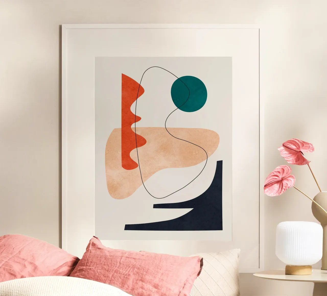 Lignes et coups de pinceau poster de Lisa Becker