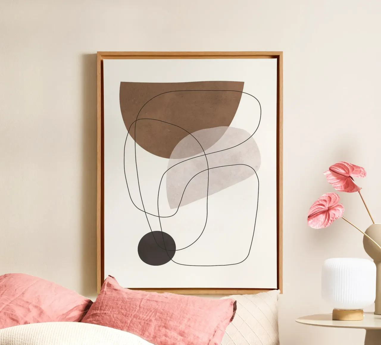 Lines and shapes canvas with Floater frame by Lisa Becker