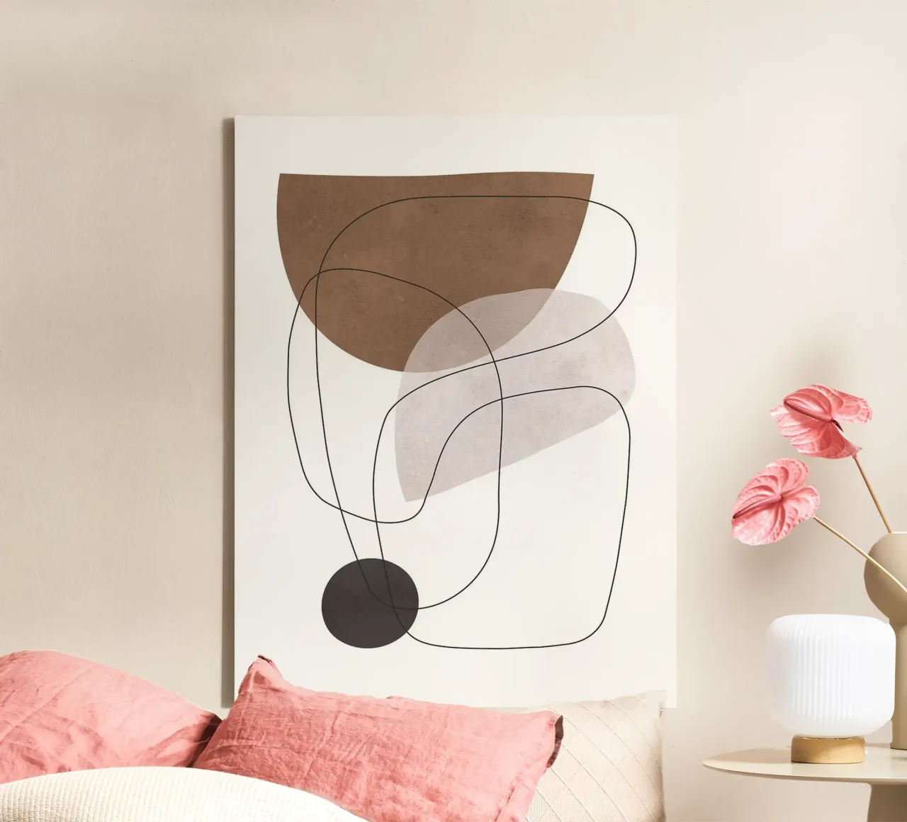Lines and shapes canvas with Floater frame by Lisa Becker