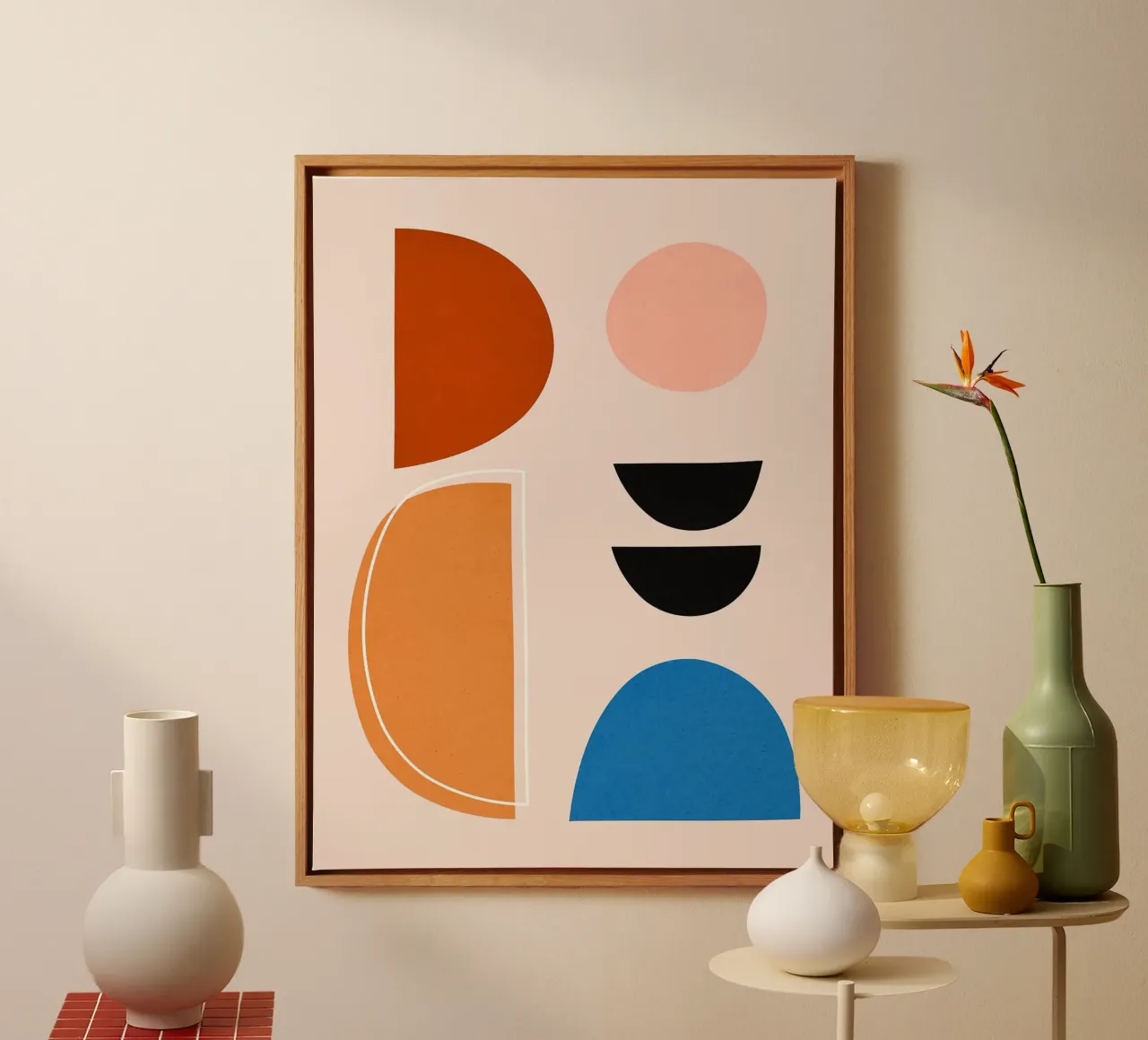 Geometry and modern canvas with Floater frame by Lisa Becker