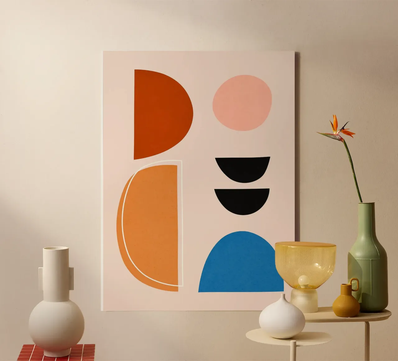 Geometry and modern canvas with Floater frame by Lisa Becker