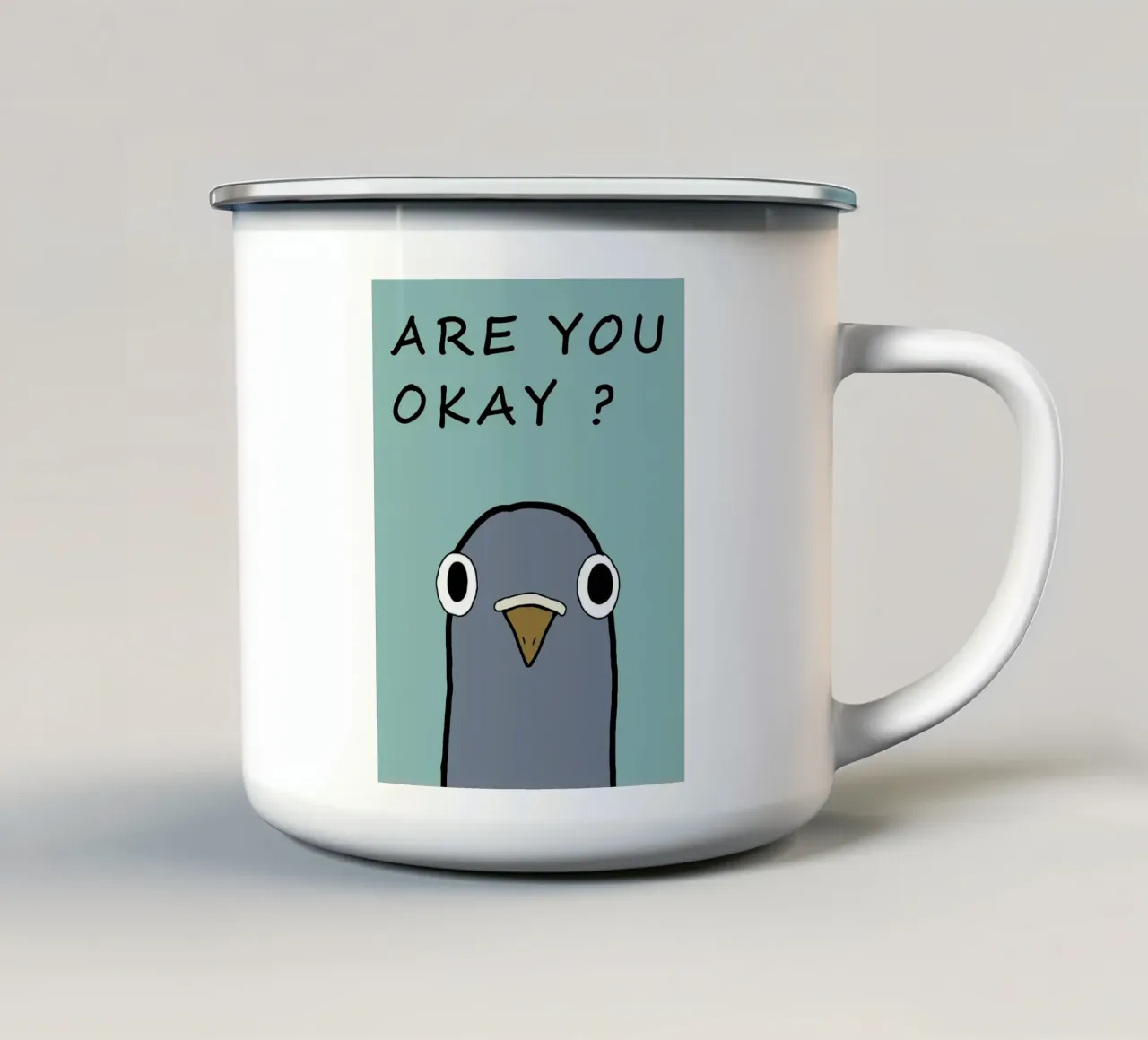 Are You Okay_ tazza in smalto da Hannah Meyer
