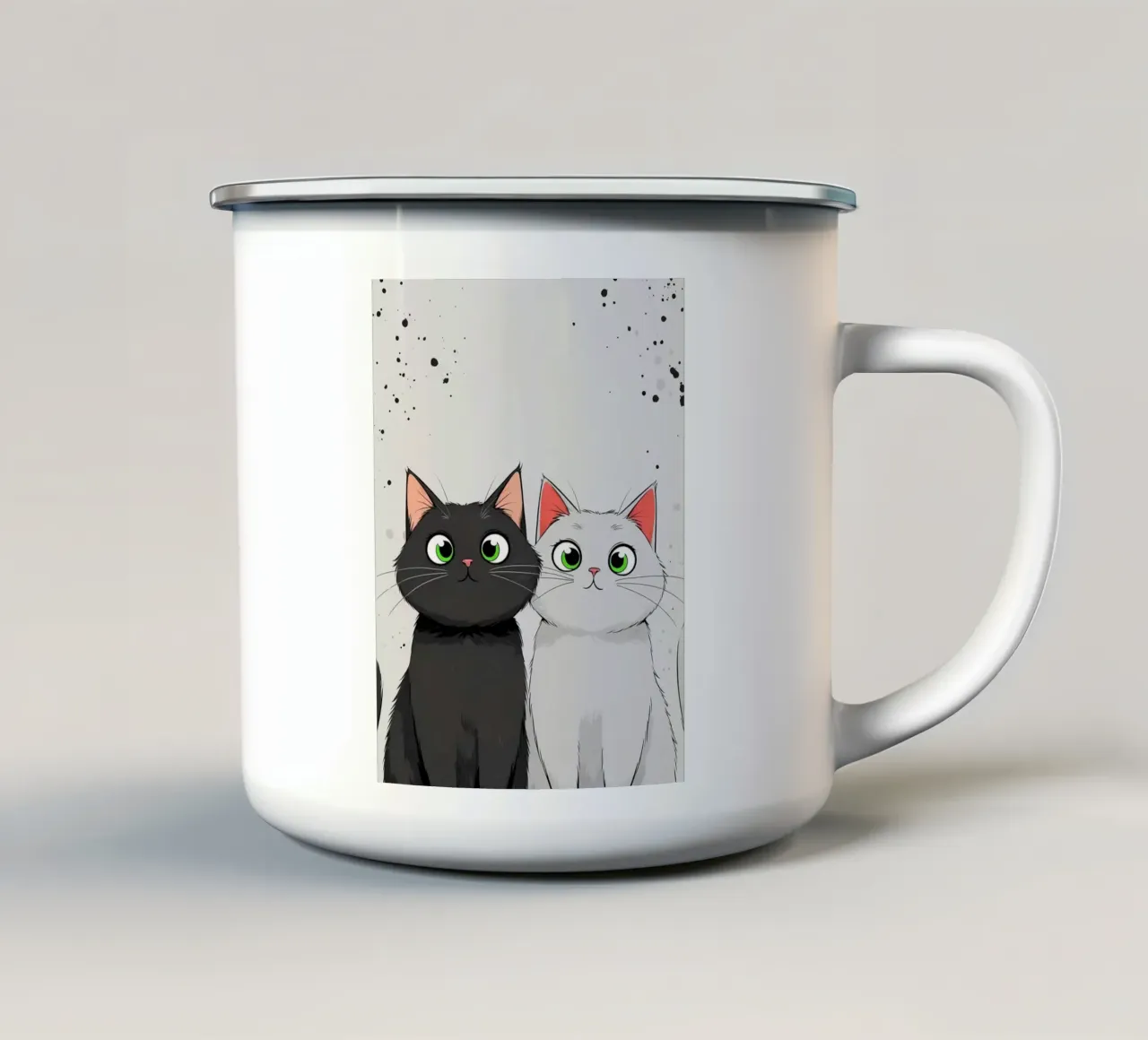Gatti carini dei cartoni animati tazza in smalto da Hannah Meyer