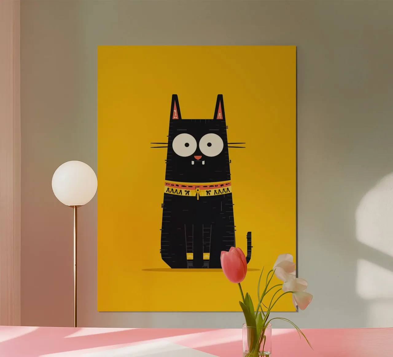 Simpática ilustración de un gato negro poster de Hannah Meyer