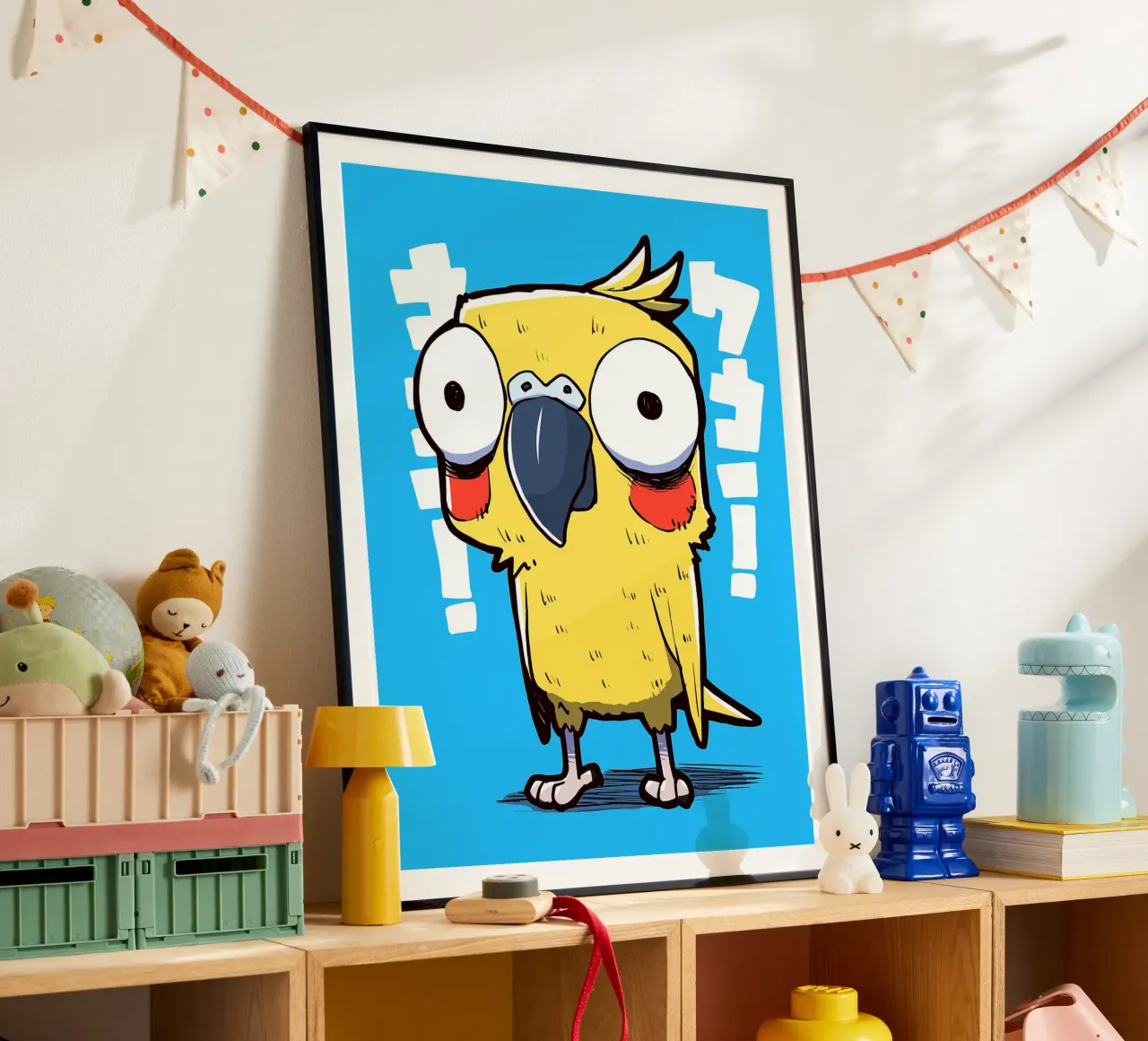 Uccello giallo sorpreso poster da Hannah Meyer