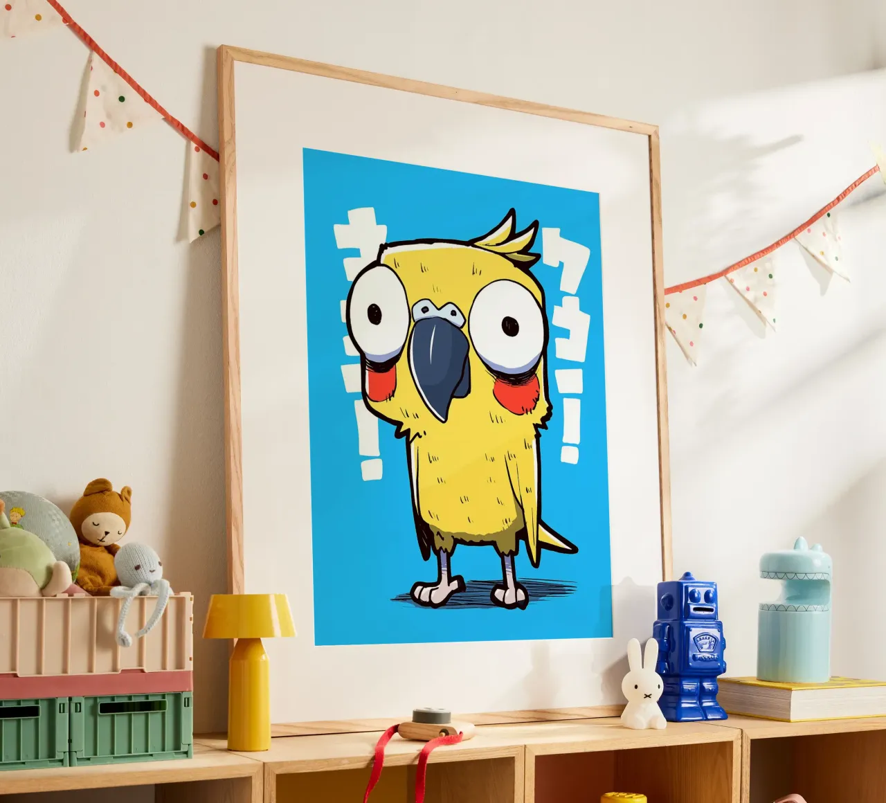 Uccello giallo sorpreso poster da Hannah Meyer