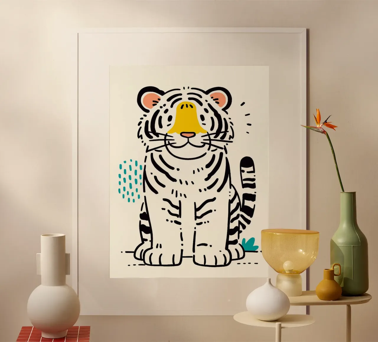 Tigre sorridente dei cartoni animati poster da Hannah Meyer
