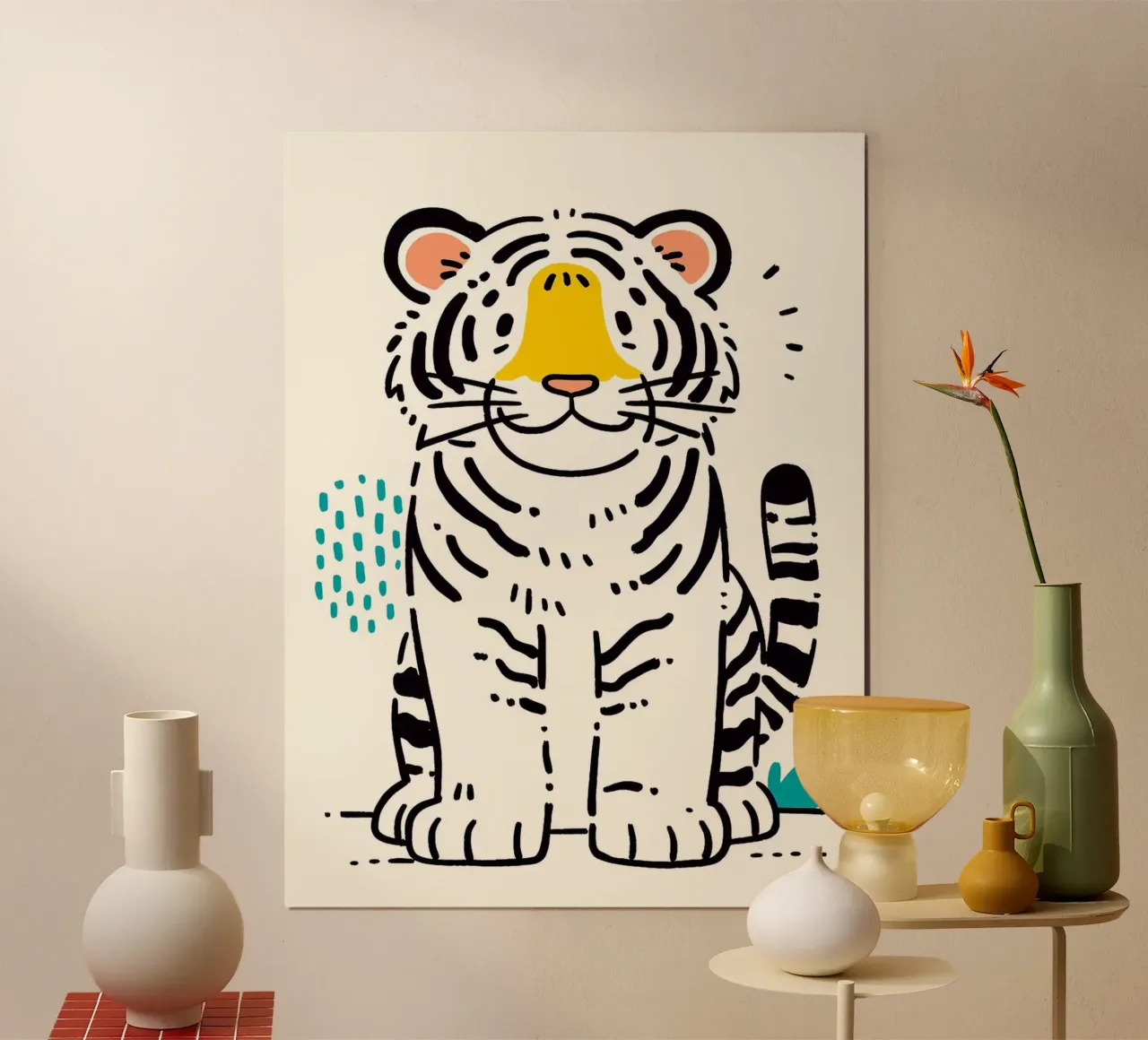 Tigre sorridente dei cartoni animati poster da Hannah Meyer