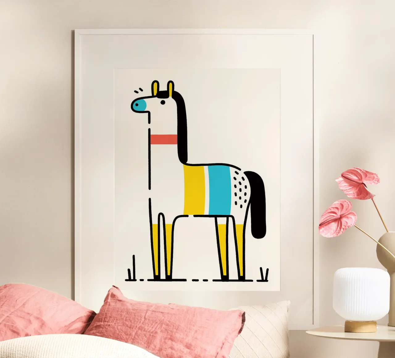 Cavallo colorato dei cartoni animati poster da Hannah Meyer