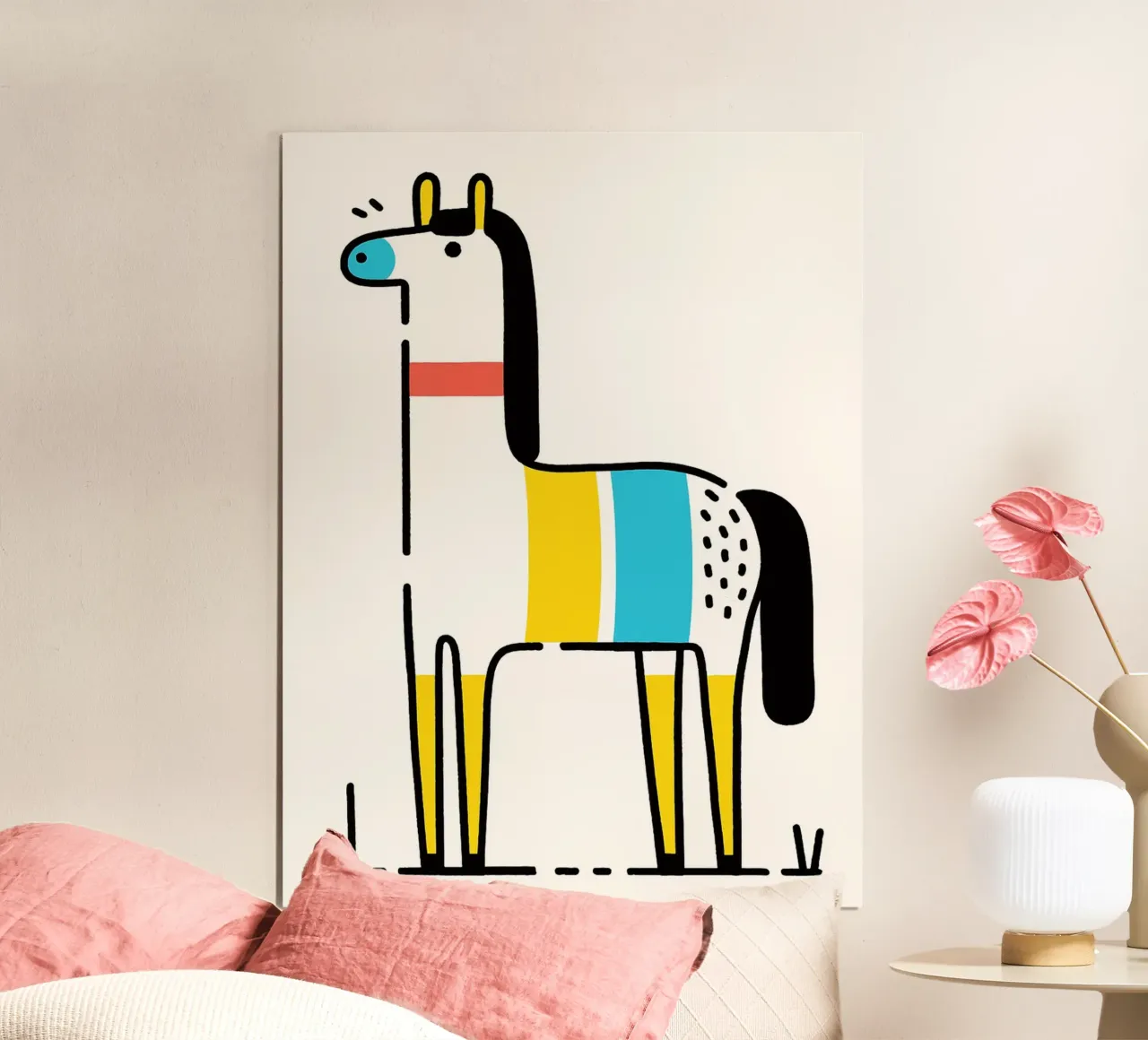 Cavallo colorato dei cartoni animati poster da Hannah Meyer